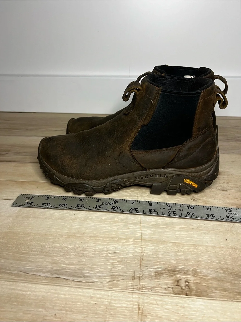 Men's Merrell Moab Adventure Leather Hiking Boots with Black Elastic Panels